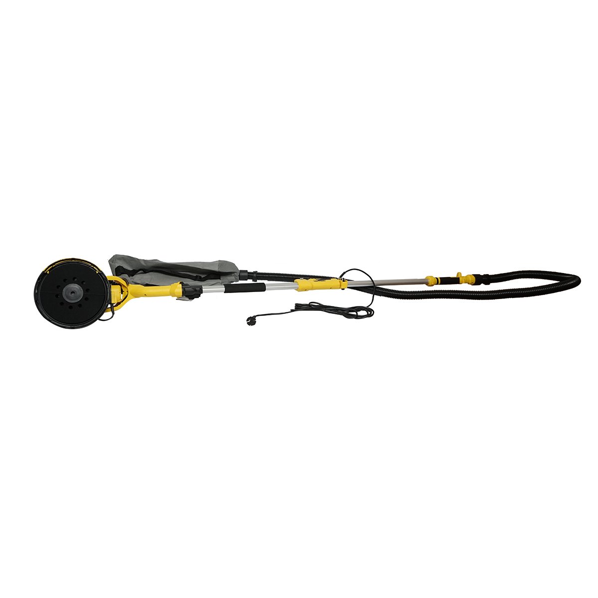 Slefuitor pereti si tavane cu aspirator si sac 880W, 220V, 5 trepte viteza 1000-2100 r/min, brat telescopic 125-180cm, cap iluminat 72 LED-uri, 6 discuri 225mm Crownman